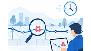 An engineer searching along a fiber route for the point of failure.